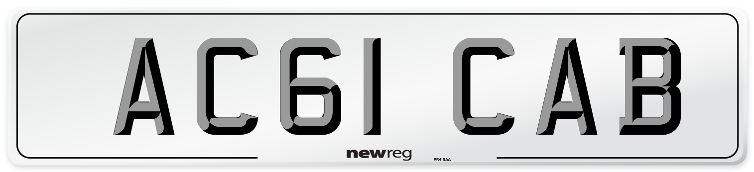 AC61 CAB Number Plate from New Reg